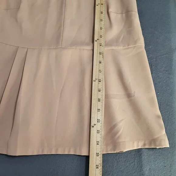 Ann Taylor Sleeveless Mock Neck Tank Blouse with Pleats SZ Small Pinkish Beige - Picture 7 of 10